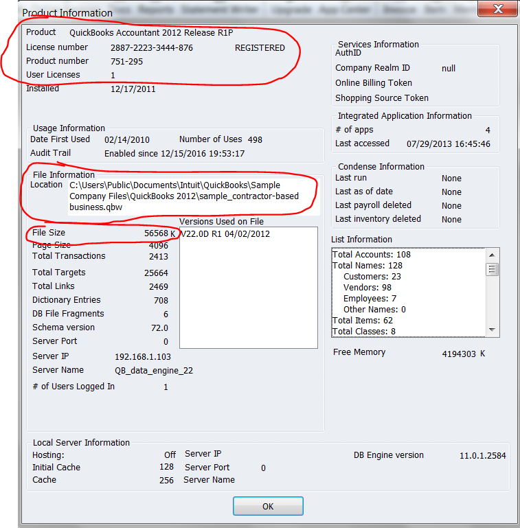 A Convenient Way To Find Out Information about Your Copy of QuickBooks