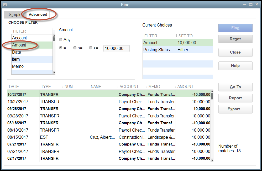 Using the Find Functionality